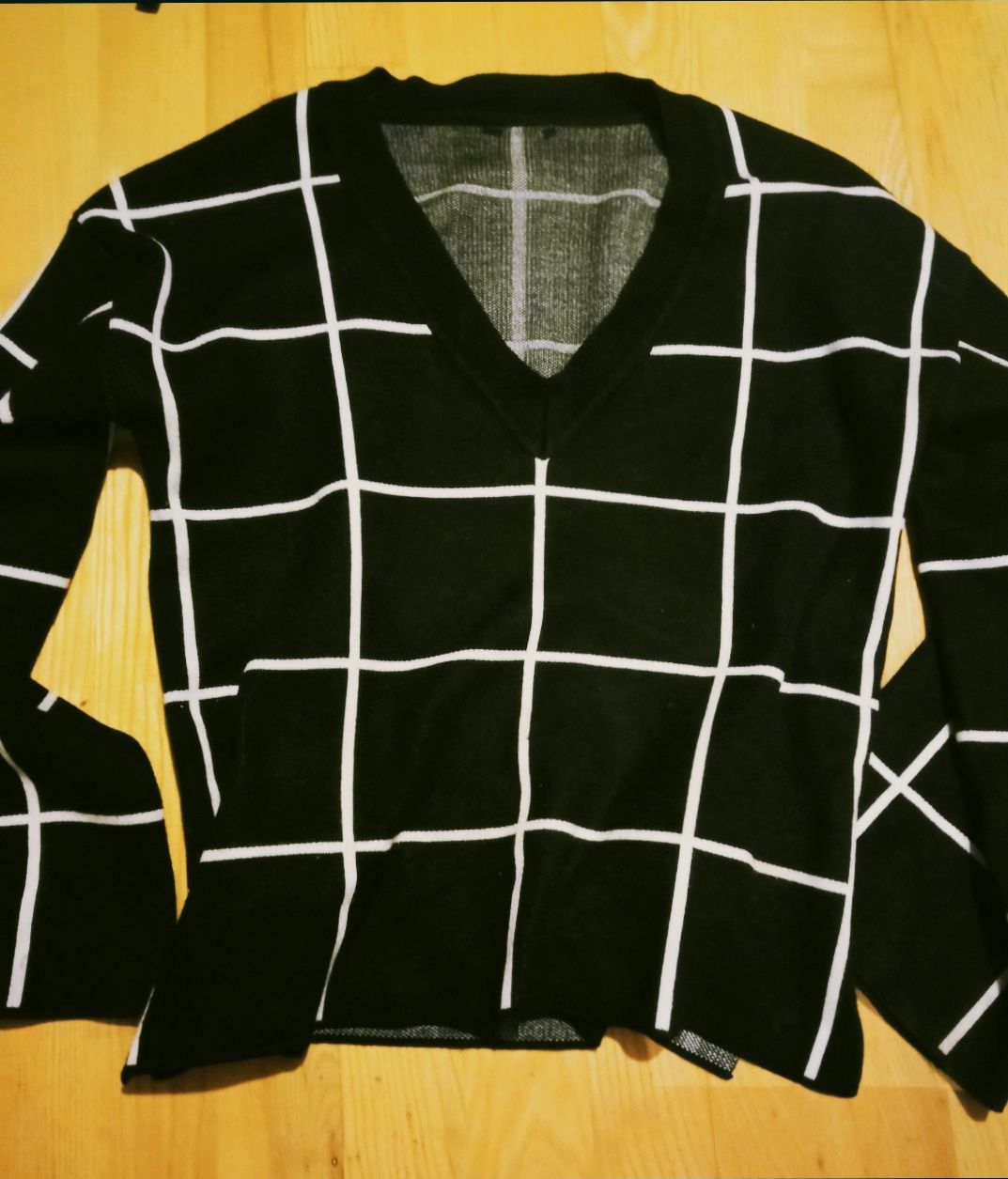 Sweter w serek lindex by Zara krata cudo 36 jak nowy