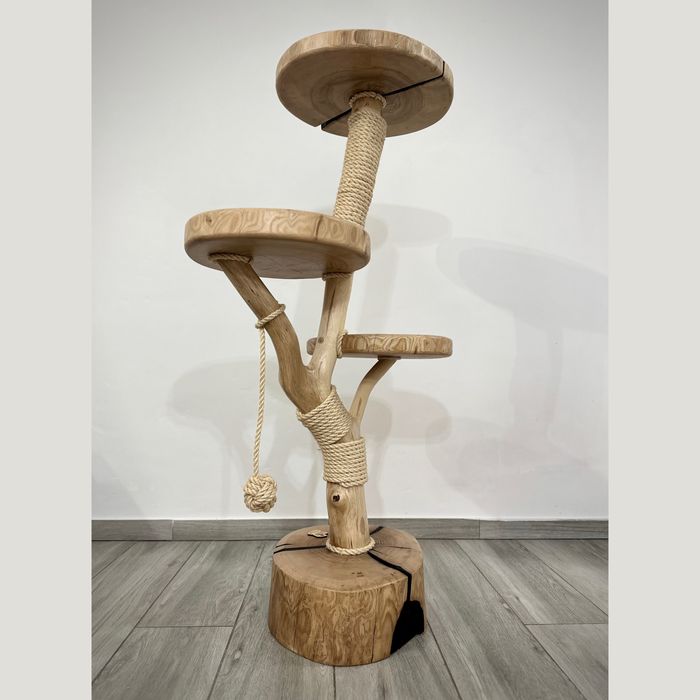 Naturalny Drapak Drapak Z Drewna Lina Sizalowa Slupek Do Drapania