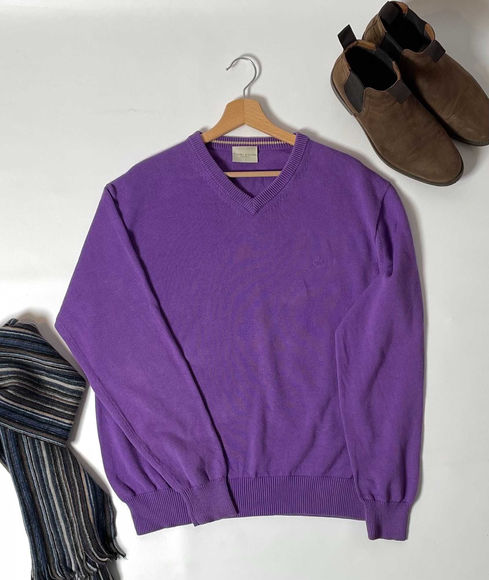 Męski fioletowy bawełniany sweter Corleone L(40)