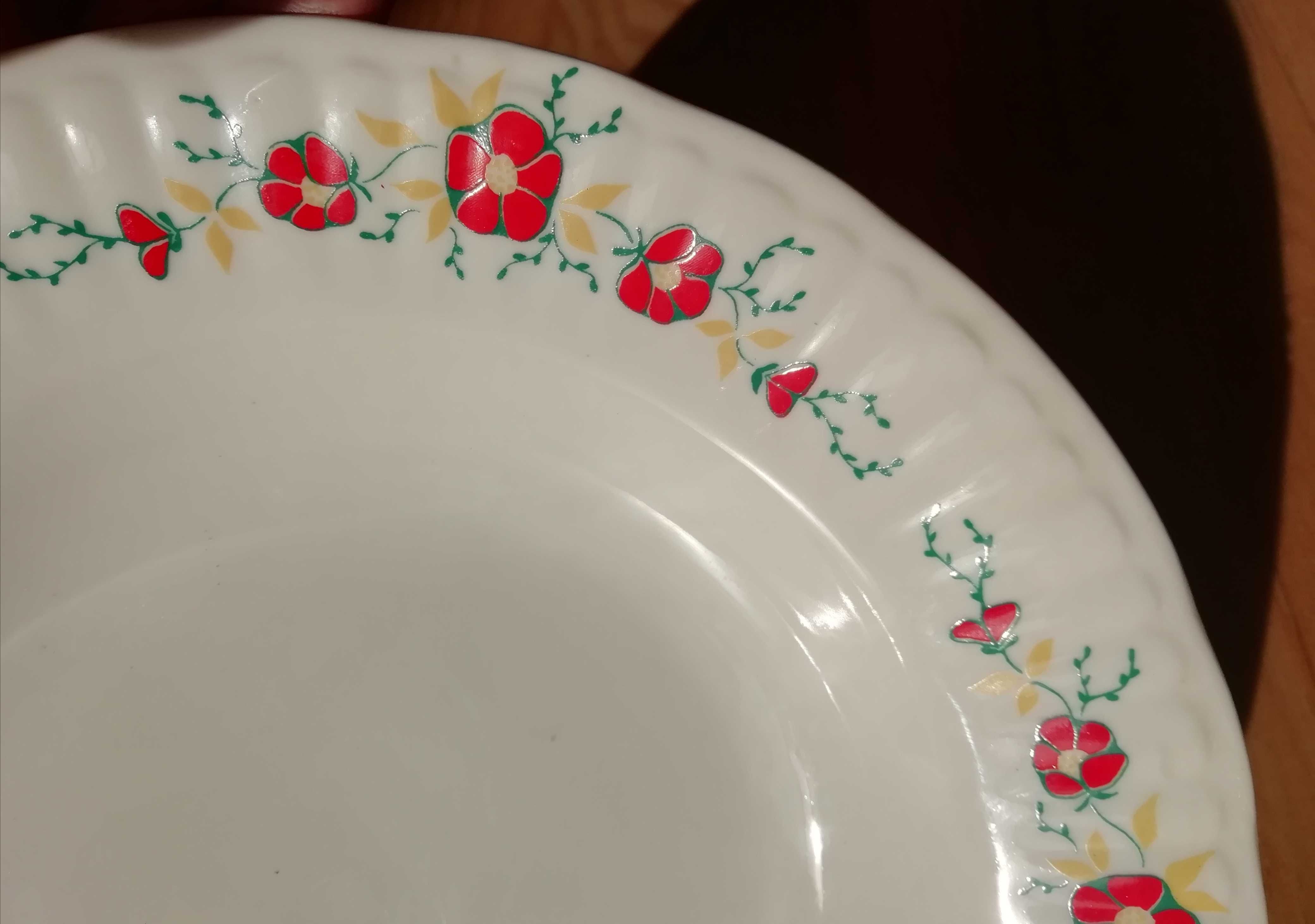 5x Talerz WŁOCŁAWEK PORCELANA PRL zestaw głęboki obiadowy