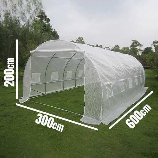 Estufa Agricola tipo tunel 6x3x2m ECO (7 Arcos 12 janelas)