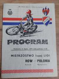 Program żużlowy 1978 Polonia Bydgoszcz-ROW Rybnik