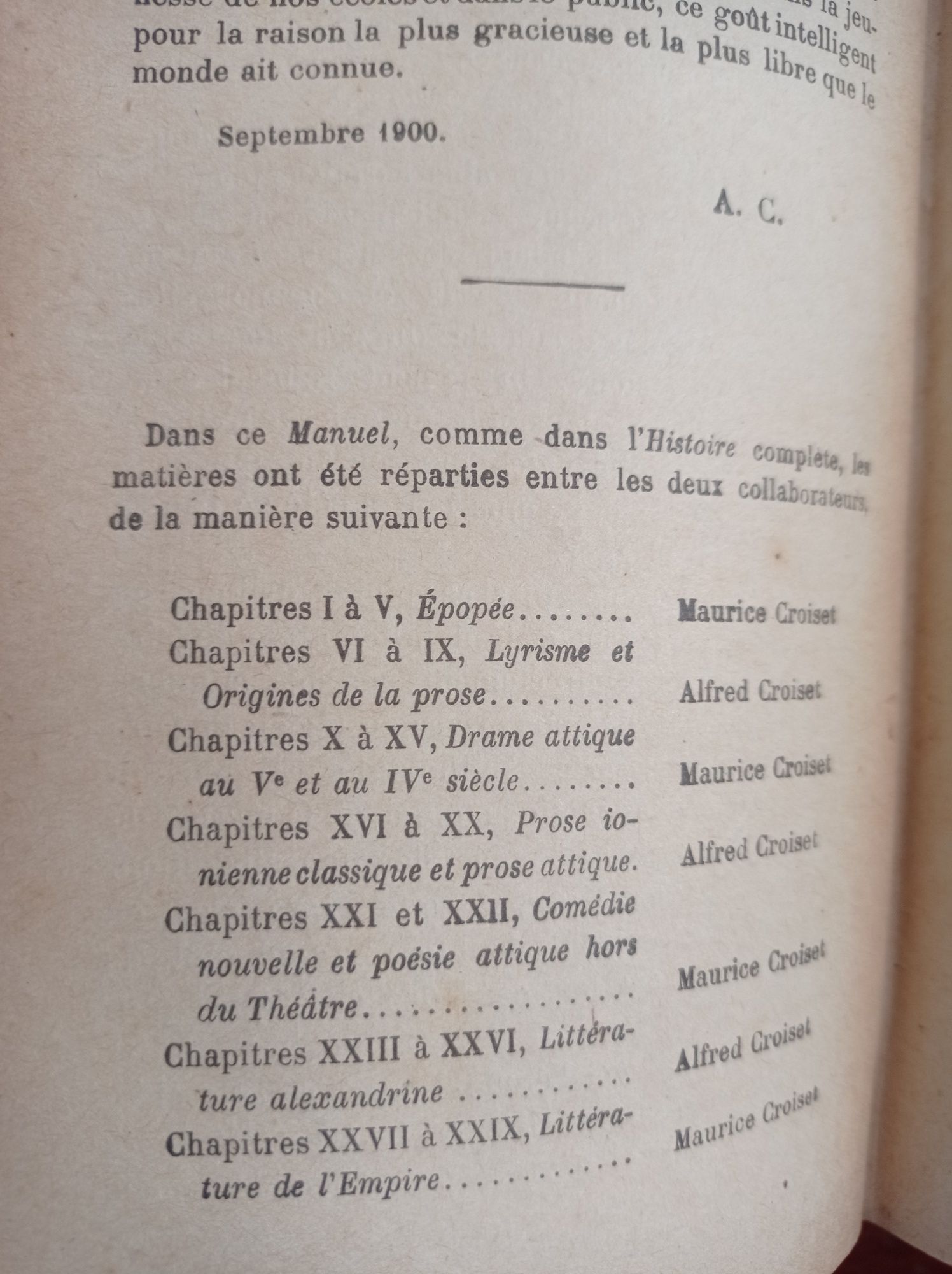 Livro antigo -Manual de História da Lit Grega