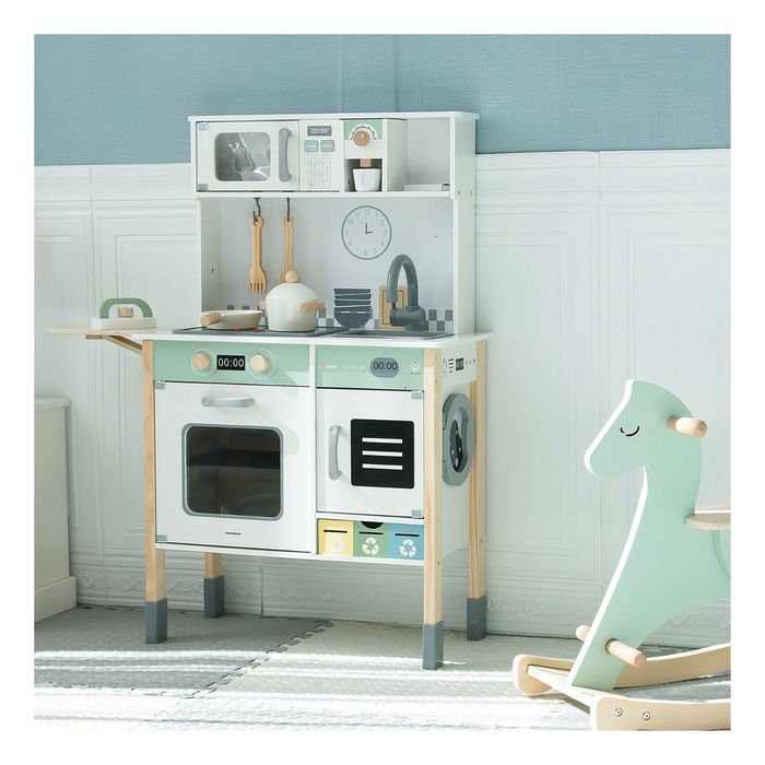 Kuchnia Drewniana Interaktywna Z Pralką Zmywarką Tablica Kredowa fv