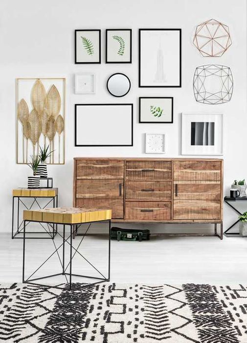 Komoda kredens z drewna akacjowego Elmer szuflady 145x40x77cm Bizzotto