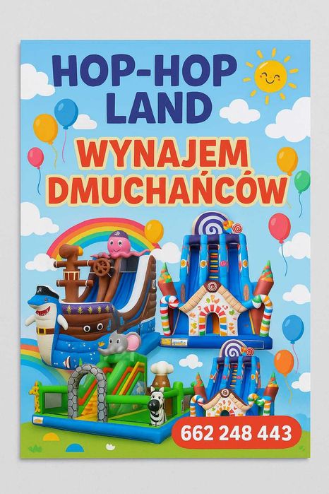 Wynajem dmuchańca, dmuchaniec, zjeżdżalnia