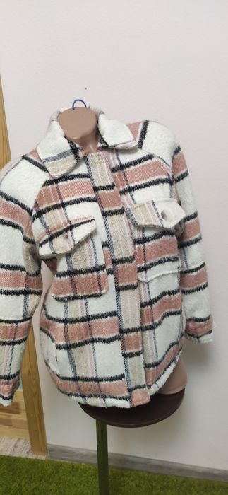 Клетчатая куртка- рубашка Утепленная куртка толстовка пиджак
