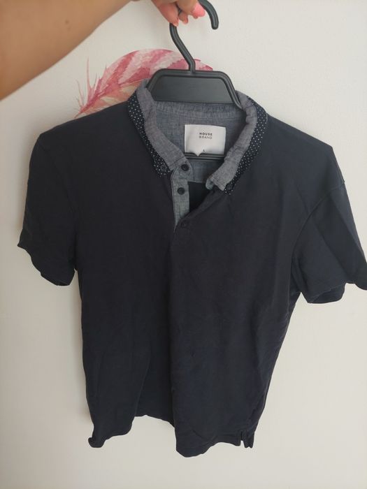 Granatowa koszulka męska z krótkim rękawem polo house L