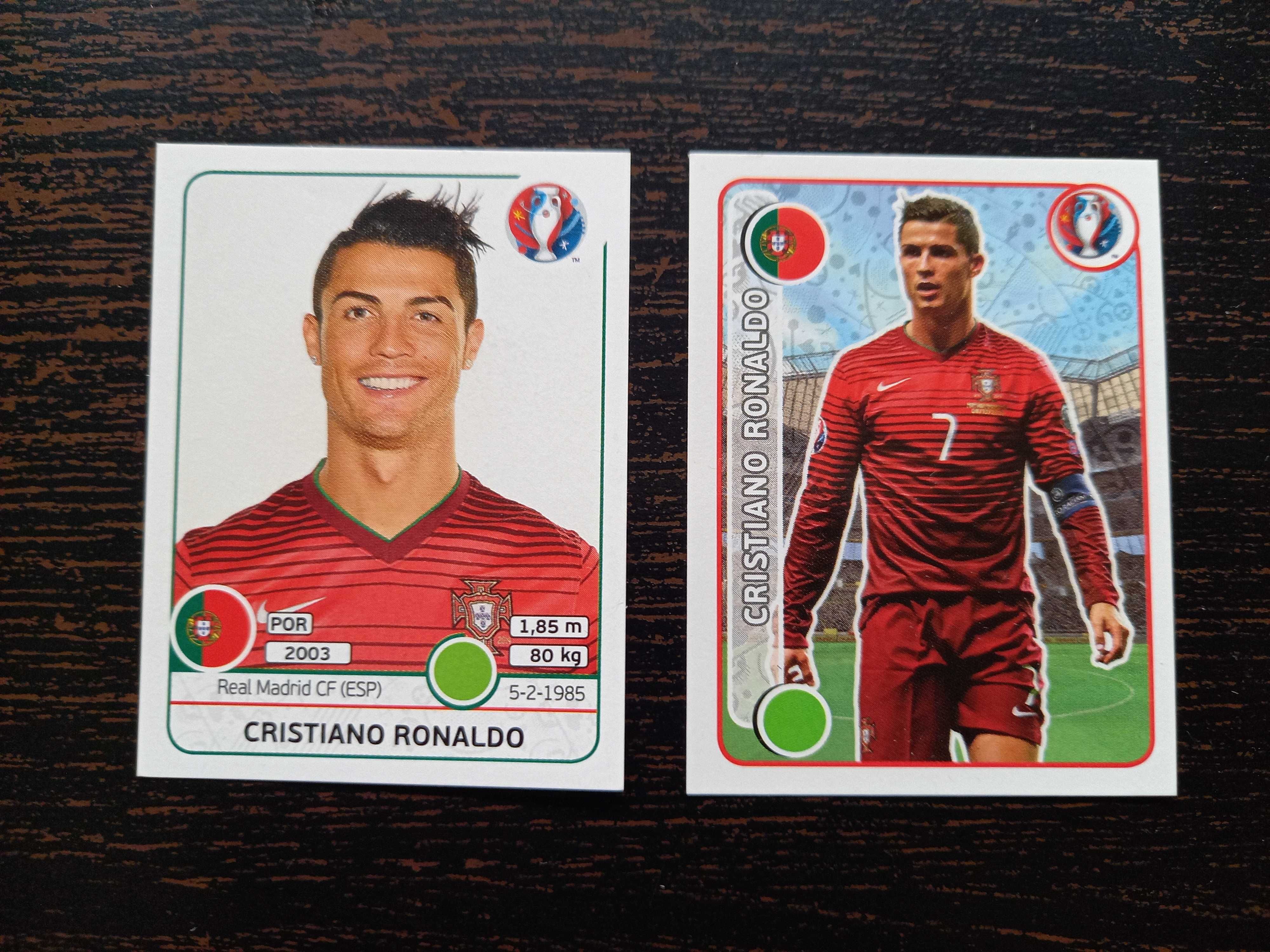 2 Cromos de futebol Cristiano Ronaldo UEFA Euro France 2016 Panini