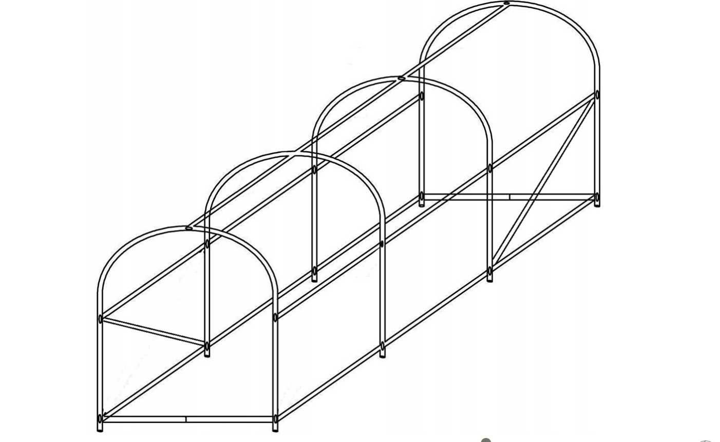 *HITT* Tunel foliowy na owoce warzywa ogrodowy 10 m² 400 x 250 biały
