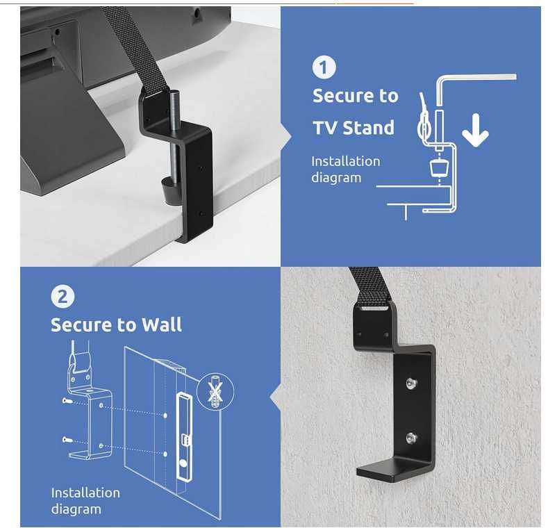 Pasy ZABEZPIECZAJĄCE Do Telewizora Kotwy Meblowe Bezpieczne Dziecko