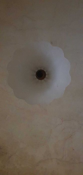 Candeeiro de teto vintage em vidro fosco