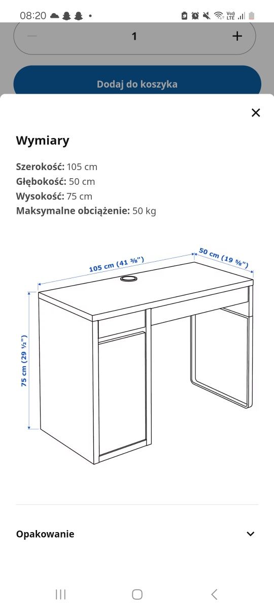 Biurko Ikea.  MICKE