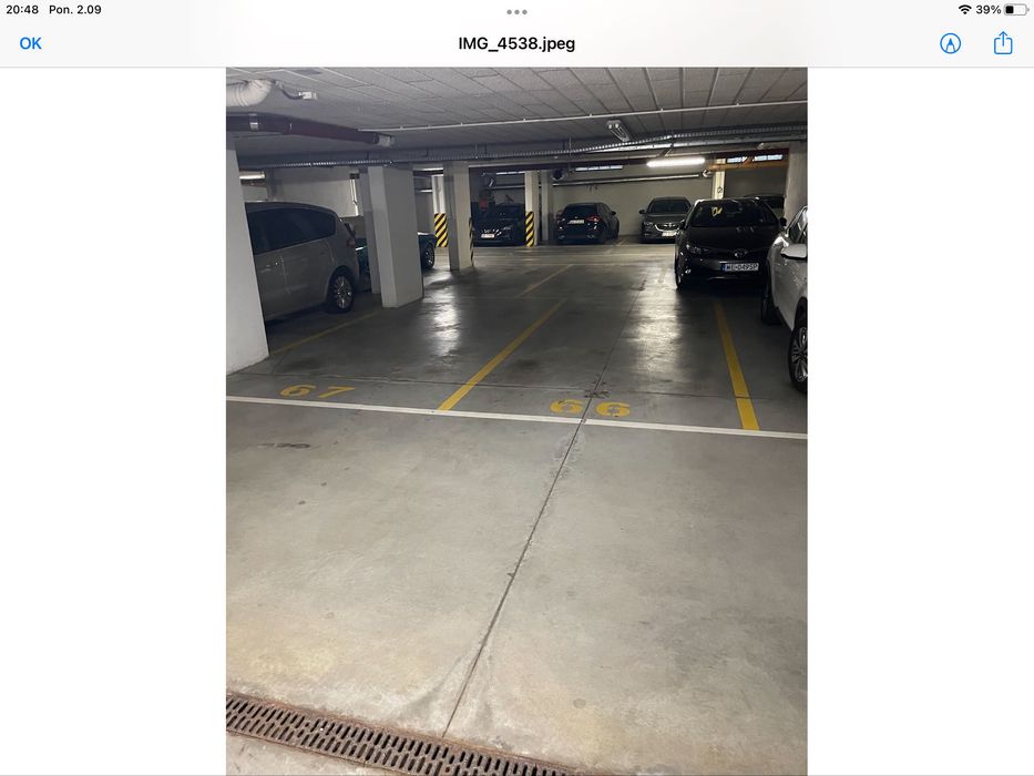 Miejsce postojowe w garażu podziemnym