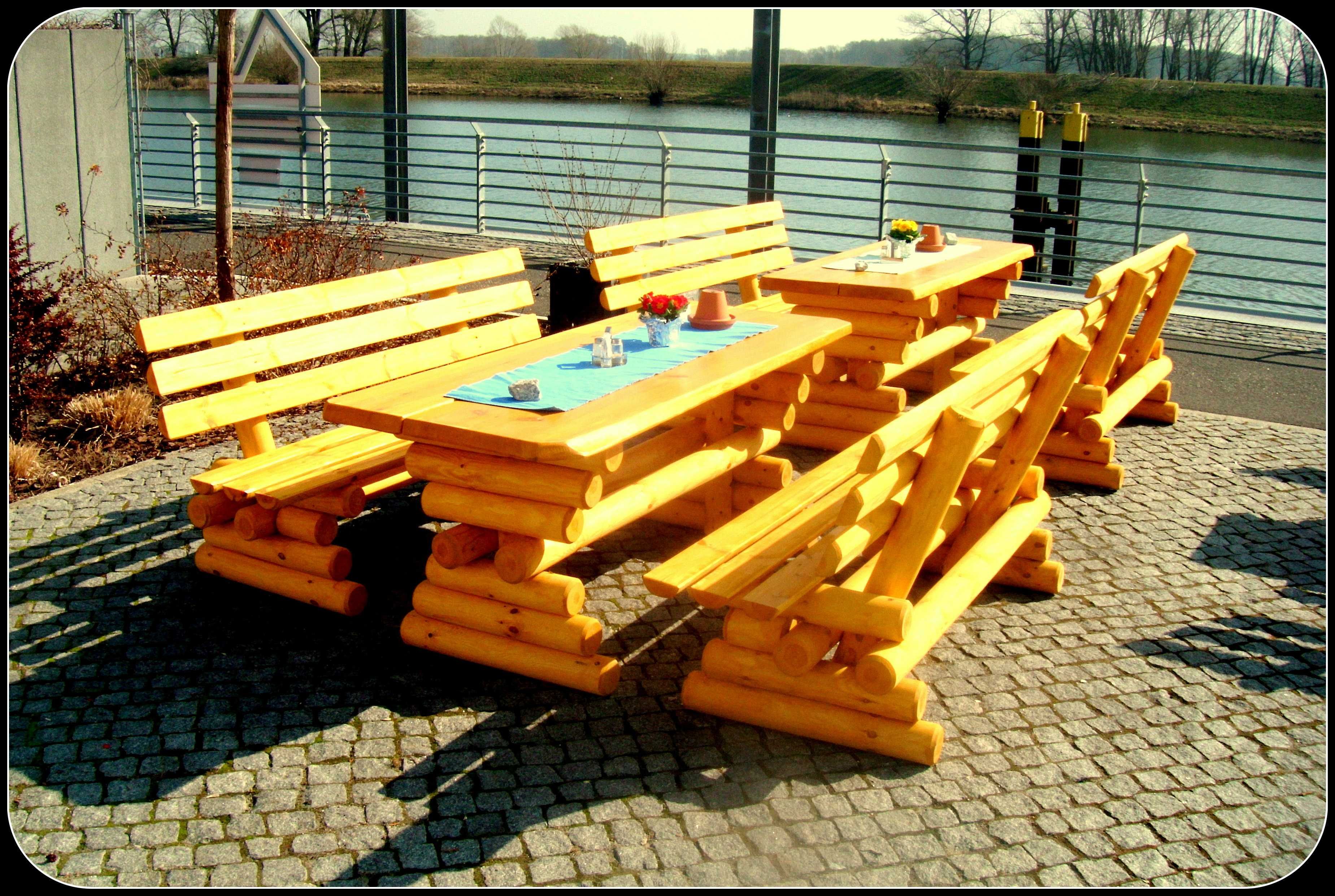 Meble ogrodowe, zestaw mebli ,drewniane, ławy, stoły ,huśtawki