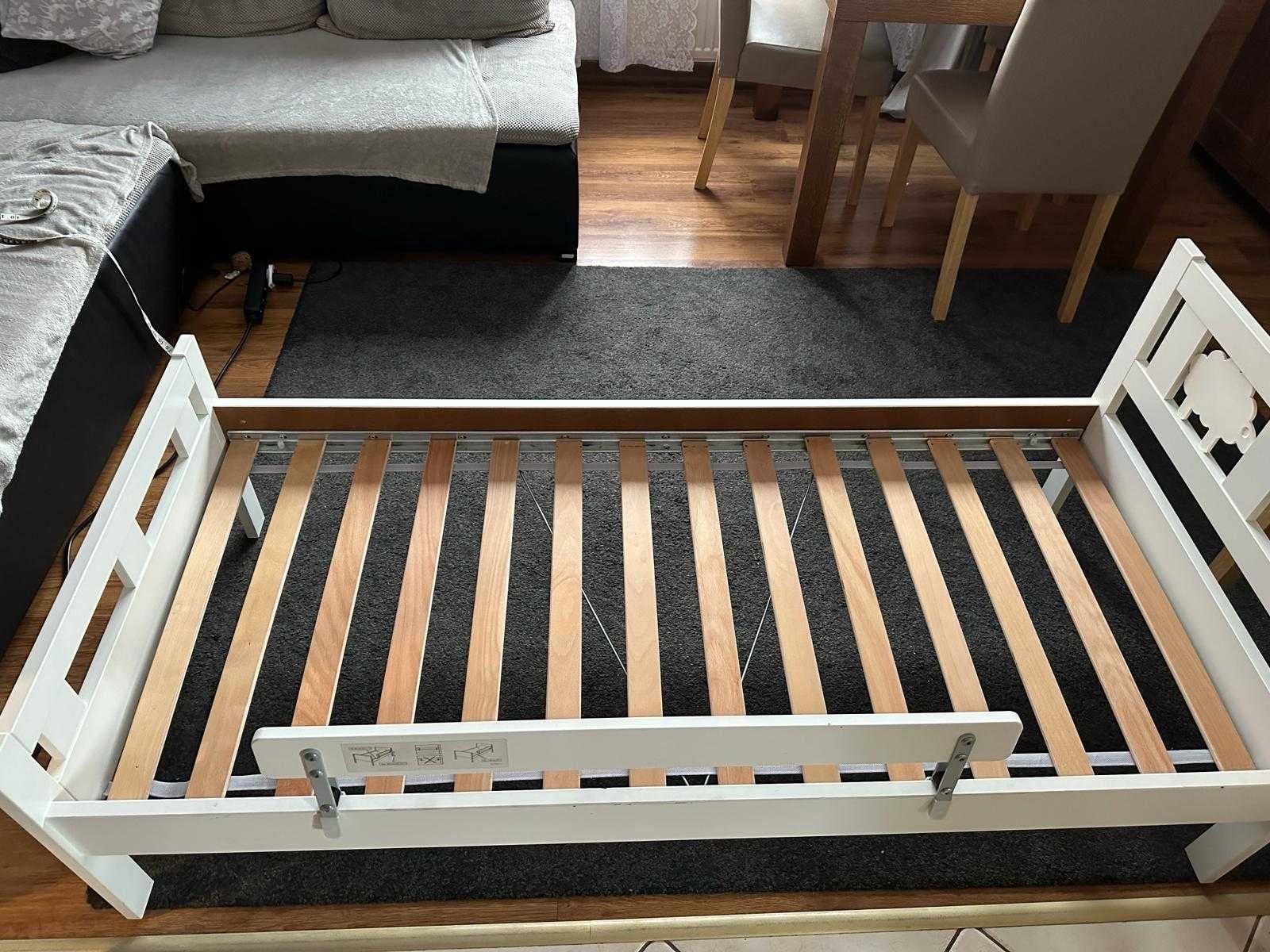 Używane łóżko dziecięce 165x75 IKEA KRITTER z barierką