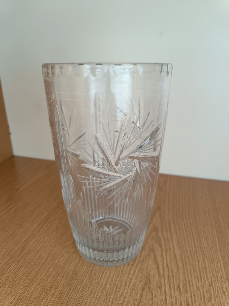 Kryształy kieliszki wazon szkło PRL
