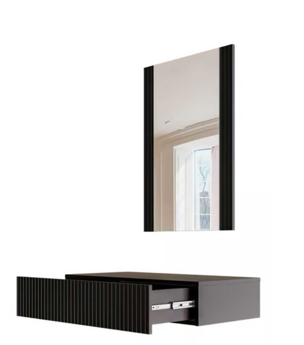 Ryflowana konsola toaletka z szuflada 80x41x17