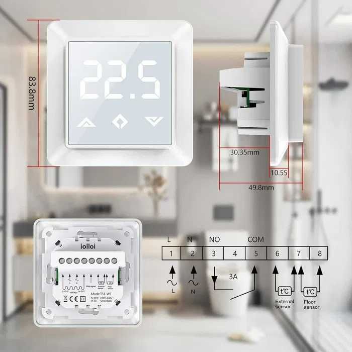 iolloi WiFi Thermostat 16A Room Thermostat Digital