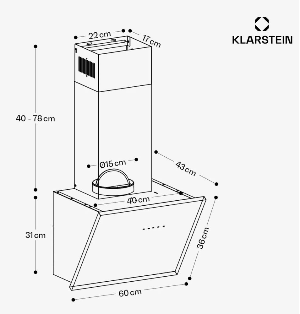 Витяжка Cooke&Lewis CLVHS60a CLTHW60 Klarstein 10033777