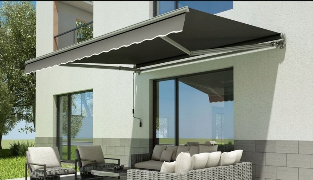 Markiza balkonowa ogrodowa 400x300 szara