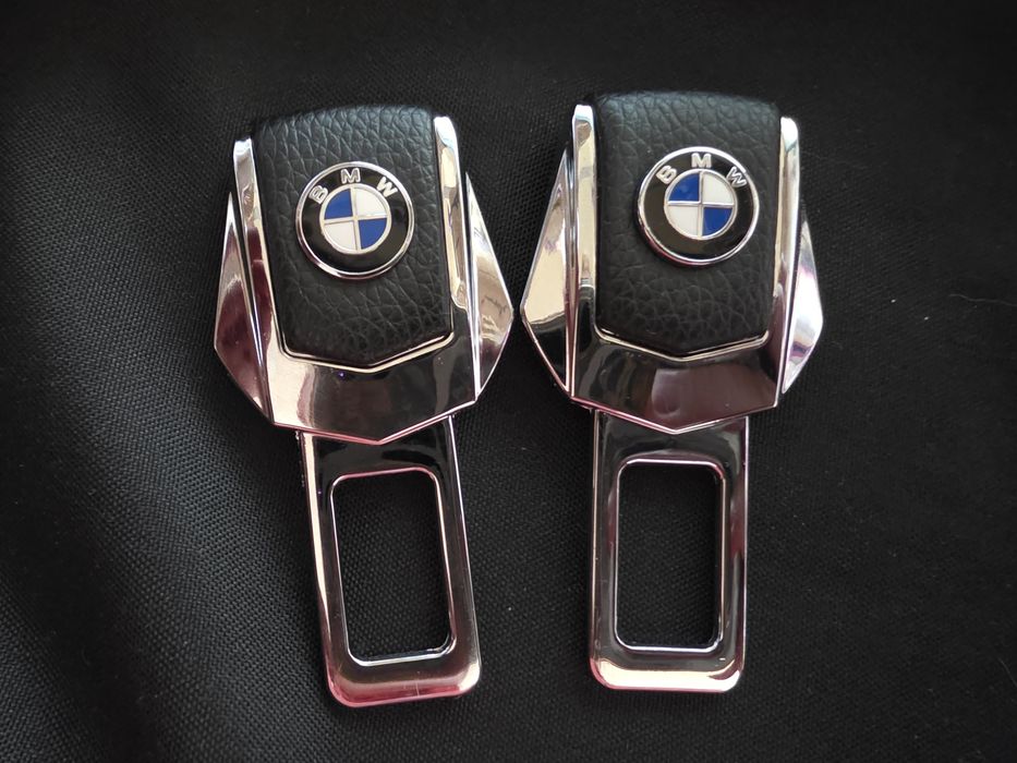 2 шт Заглушки ремня безопасности металл BMW цинк.сплав + кожа