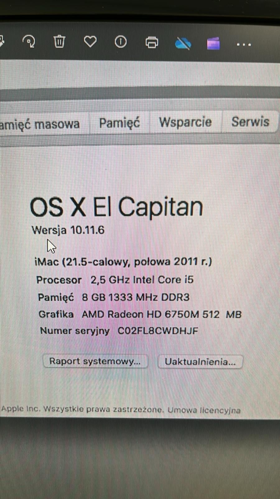 Apple iMac 21" 2011, i5 8GB 240GB SSD