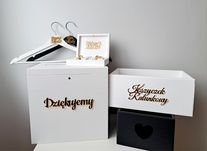 Duże pudełko na koperty obrączki Koszyczki ratunkowe lustrzane złote