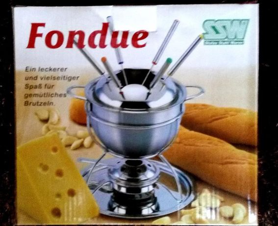 SSW Nierdzewny garnek zestaw do fondue 6 widelców