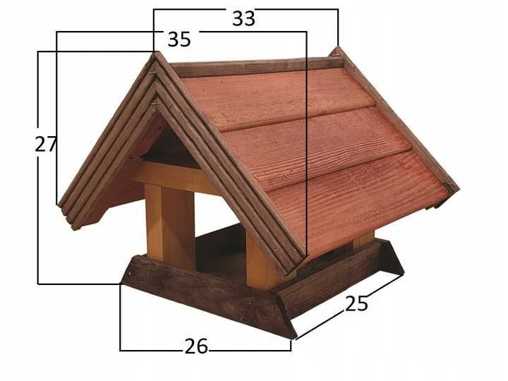 Drewniany karmnik dla ptaków, domek S