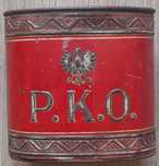 Skarbonka metalowa, przedwojenna.