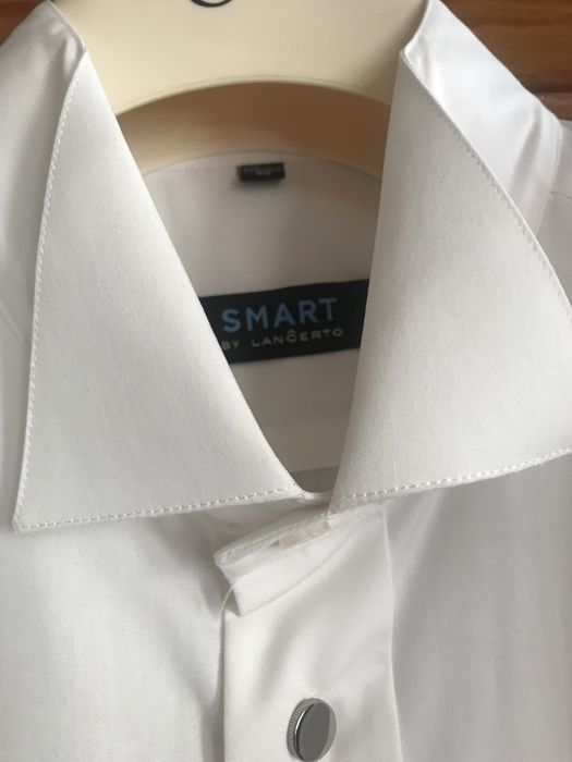 Koszula męska biała  slim fit r. 40  Smart.
