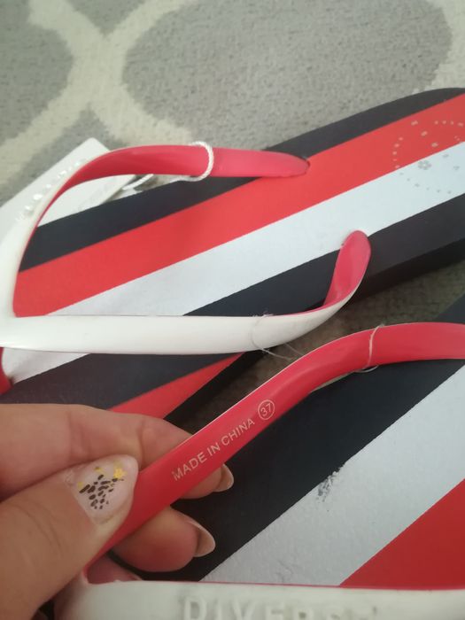 Nowe klapki damskie letnie japonki w paski Diverse rozmiar 37