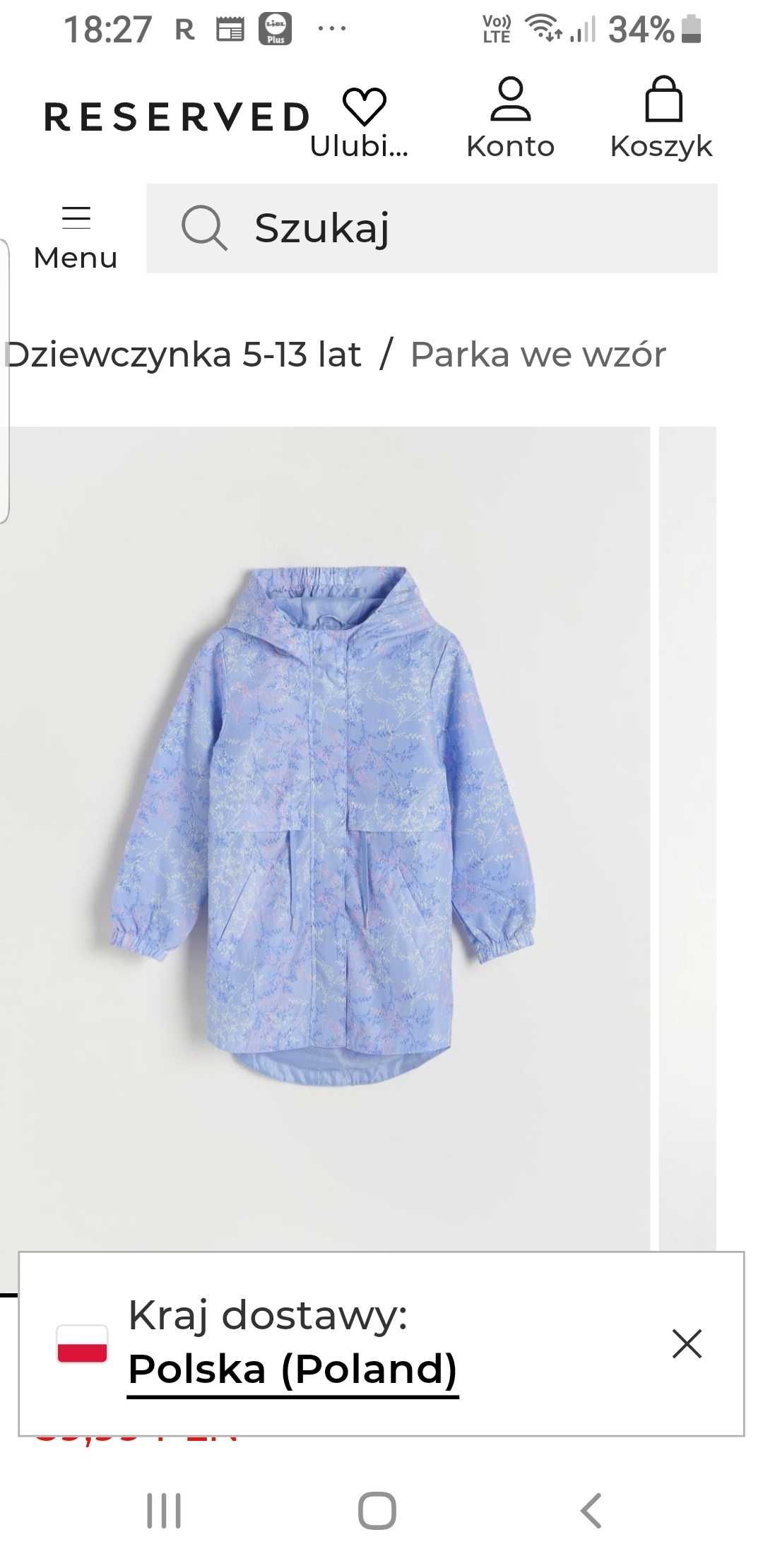Parka dla dziewczynki 164 Reserved
