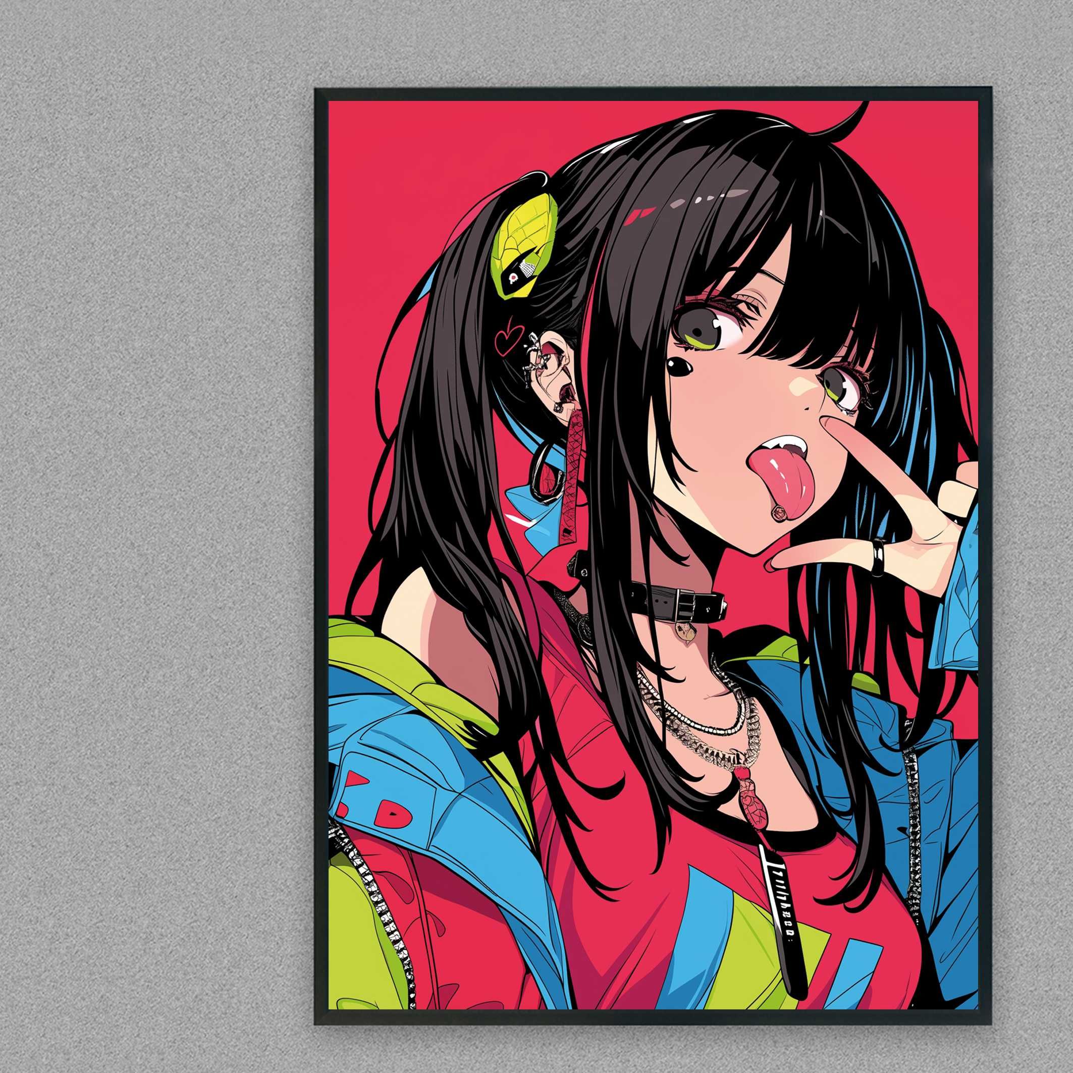 plakat anime manga japoński styl, plakat postać anime styl manga