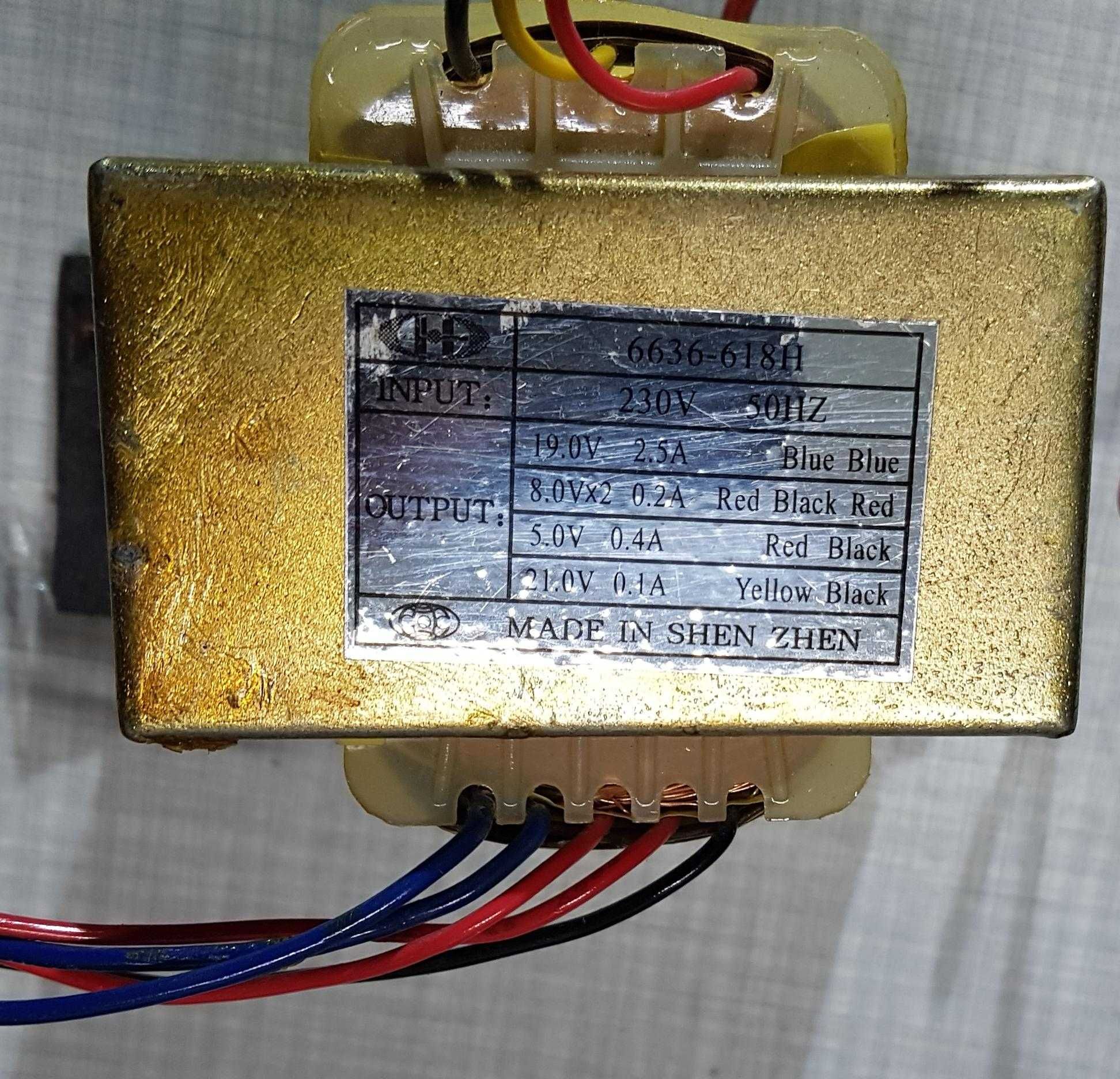 Transformator 230V/5V/8V/19V/21V trafo 6636 Shen Zhen