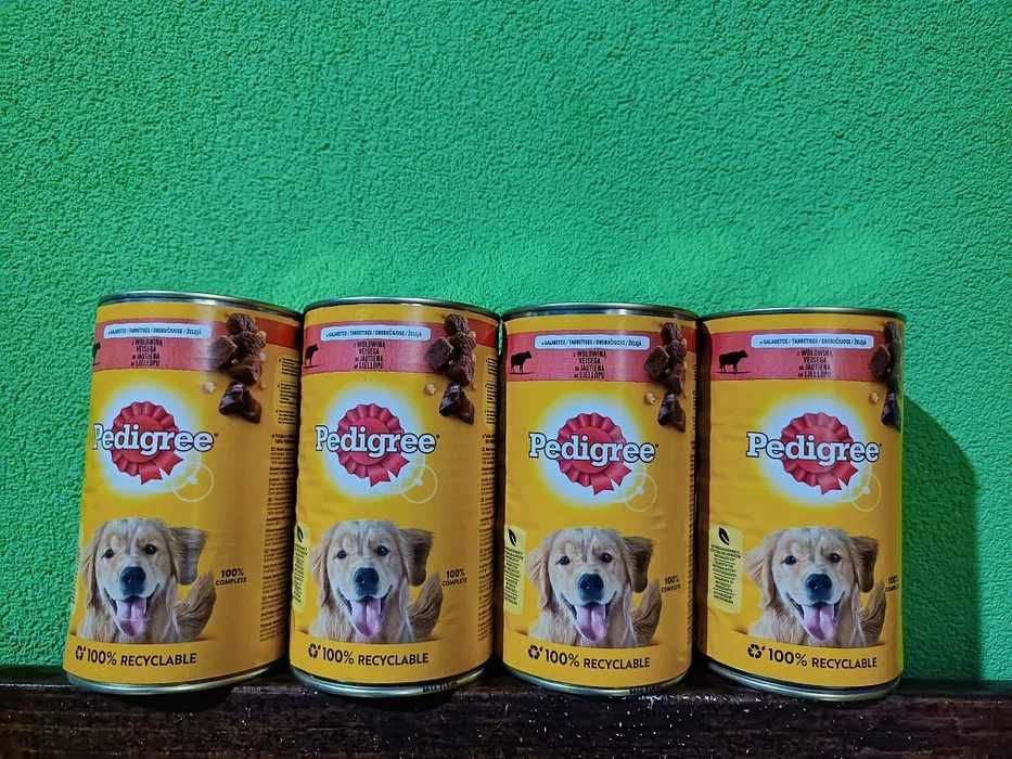 4 sztuki karmy puszki Pedigree 1200g z wołowiną