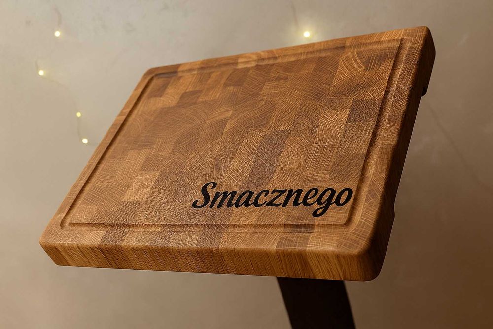 Deska do krojenia dębowa – na prezent, dowolny grawer laserowy gratis