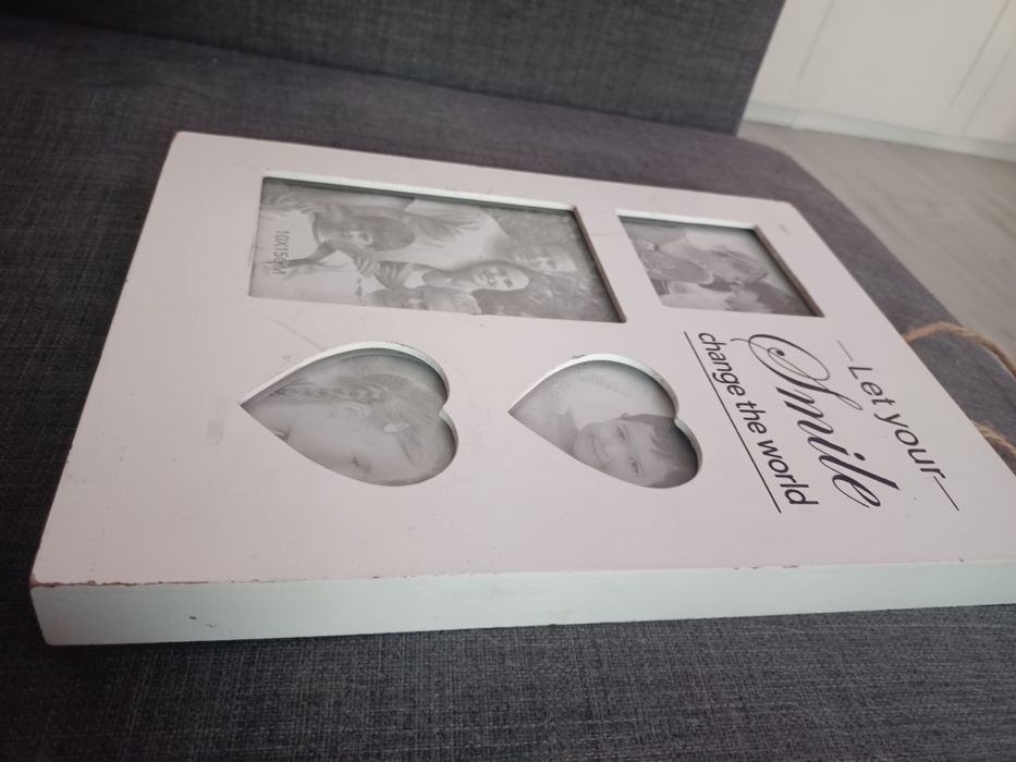 Ramka na zdjęcia biała płyta+szkło