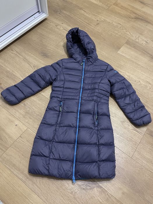 Пухова темно-синя зимова куртка парка пуховик на дівчинку синій