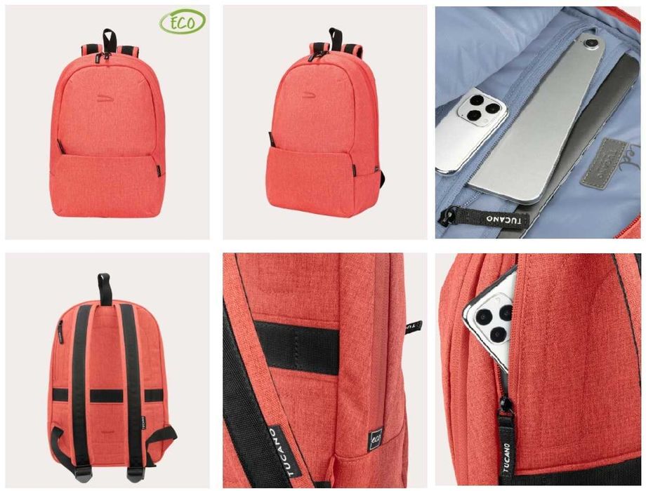 Рюкзак для ноутбука італійської марки Tucano TED 14" coral, -29.9%