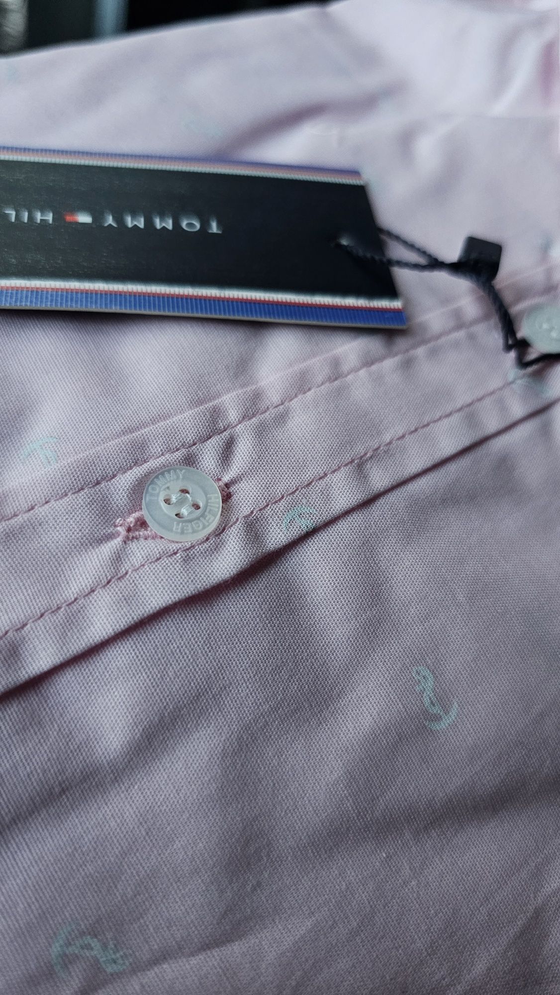 Koszula damska slim fit  xl 42 Tommy hilfiger th lv pudrowy róż