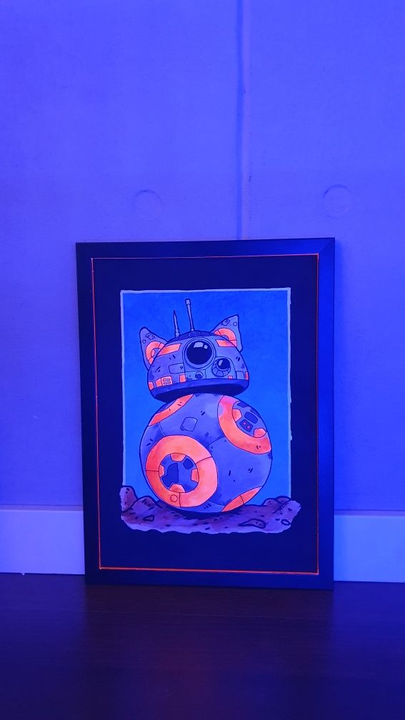 Obraz A3 świecący w ciemności Kot Star Wars