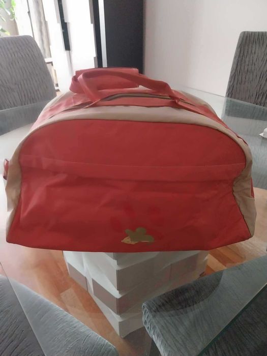 Sacos de viagem, fato de neve e lenço antigo