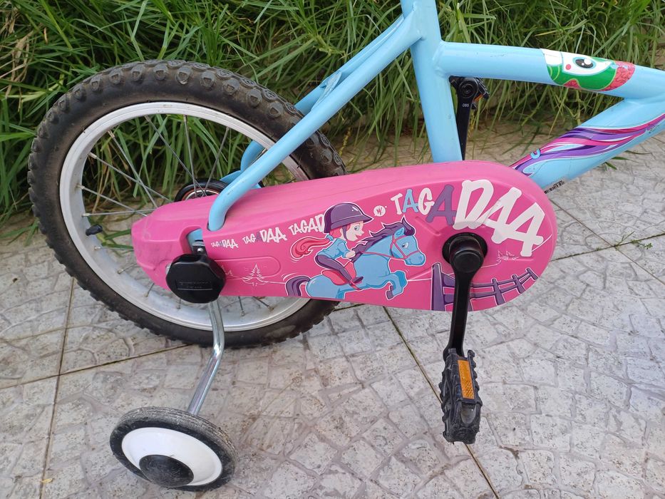 Bicicleta de criança, roda 16 polegadas e com rodas estabilizadoras