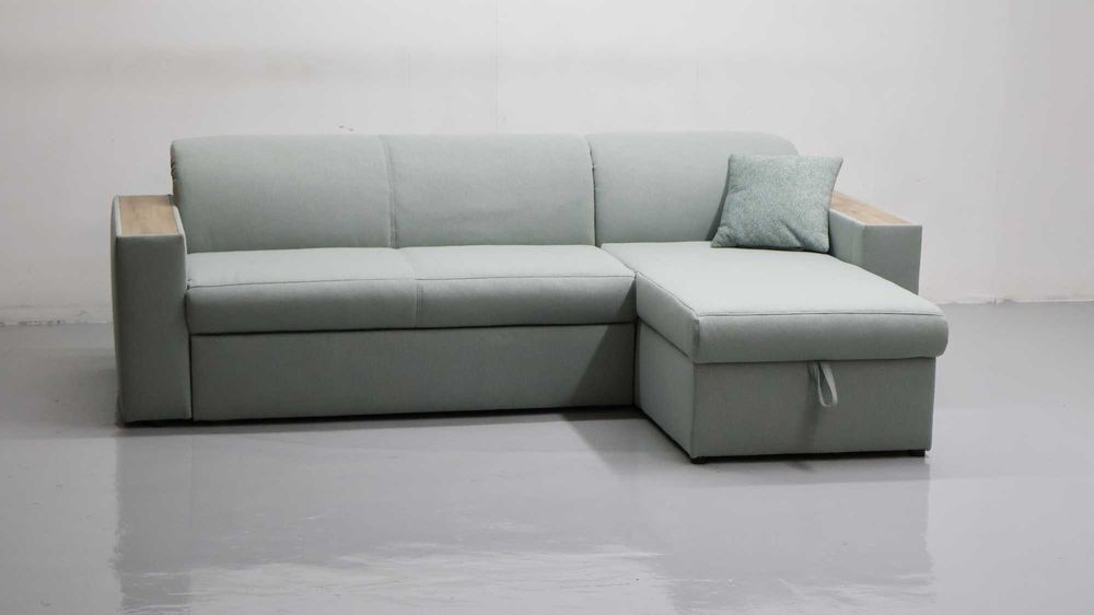 TAI nowoczesny narożnik z funkcja spania pojemnik kanapa miętowa tkani