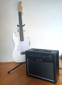 Zestaw gitara elektryczna ST-20 WH i wzmacniacz HB-20R Harley Benton