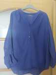 Ciemnoniebieska bluzka koszulowa plus size