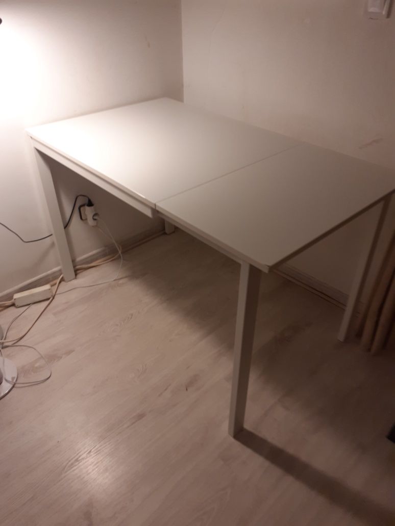 Mesa extensível, branco, 80/120x70 cm