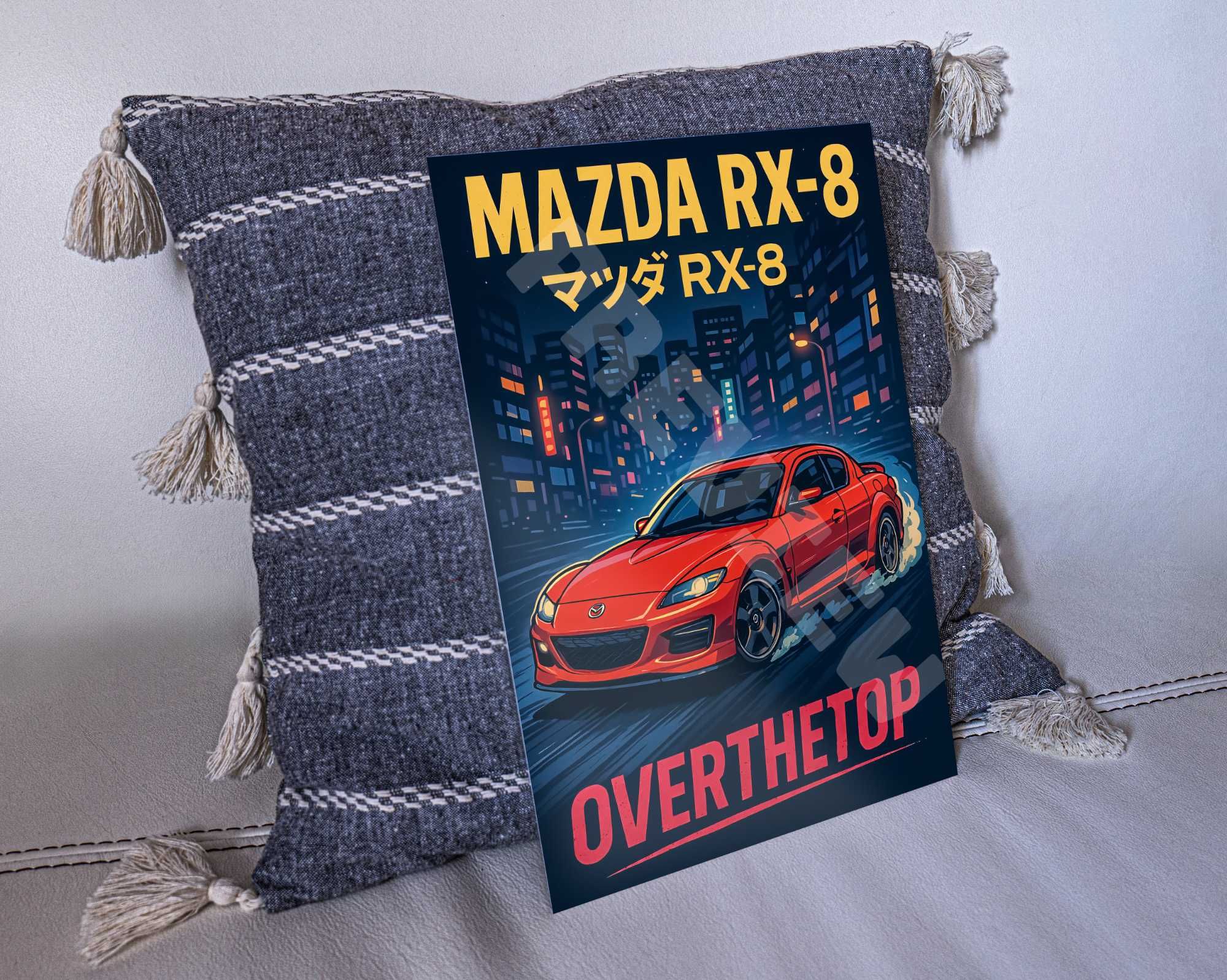 Retro Plakat na Metalu RX-8 JDM Rotary Engine  A3 Prezent Otaku Manga